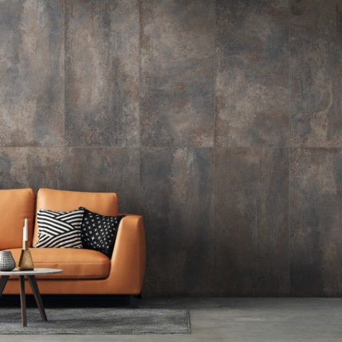 Porcelanato Alberdi Oxido Marrón Satinado Rectificado 60x120