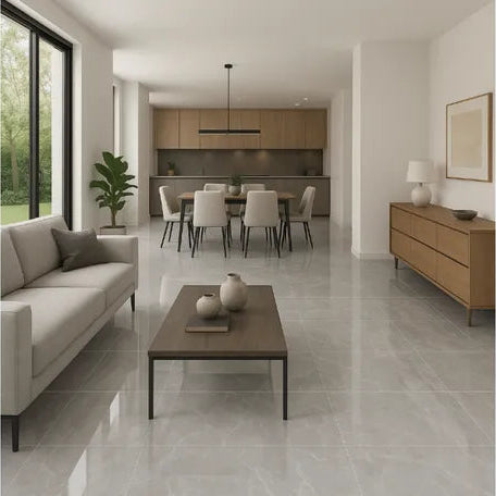 Porcelanato Alberdi Calia Gris Pulido Rectificado 80x80