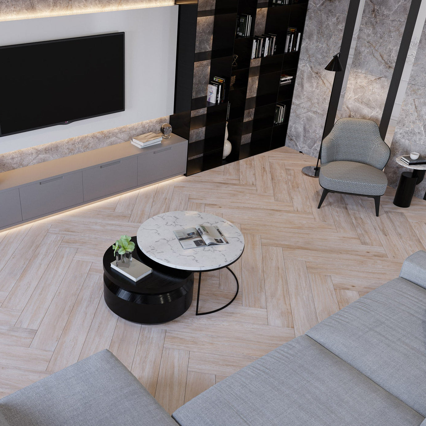 Porcelánico Lume Arbol Sand Beige  Satinado Rectificado 20x120