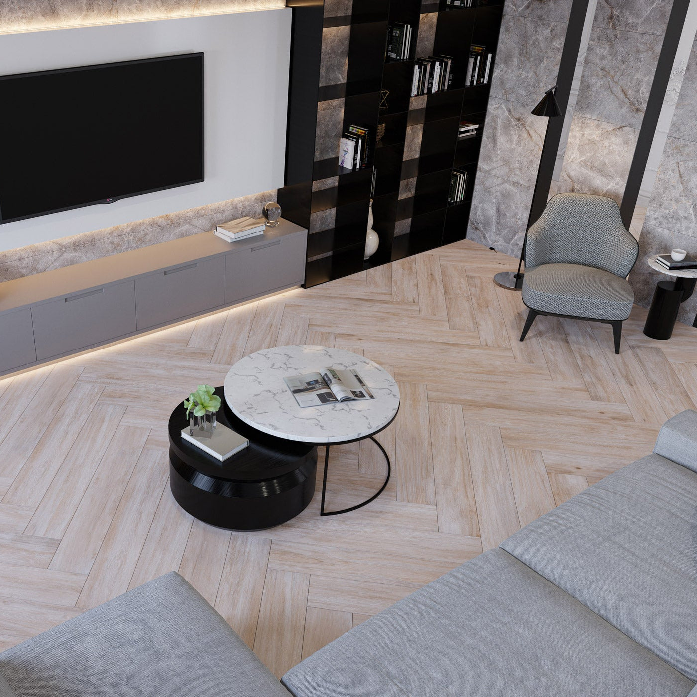 Porcelánico Lume Arbol Sand Beige  Satinado Rectificado 20x120