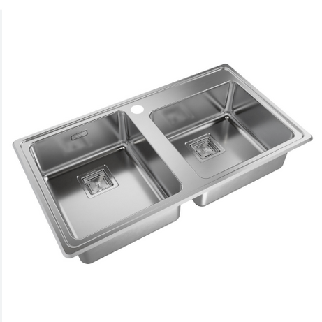 Bacha de Cocina Johnson Doble Q085A 48,2x85,5x15