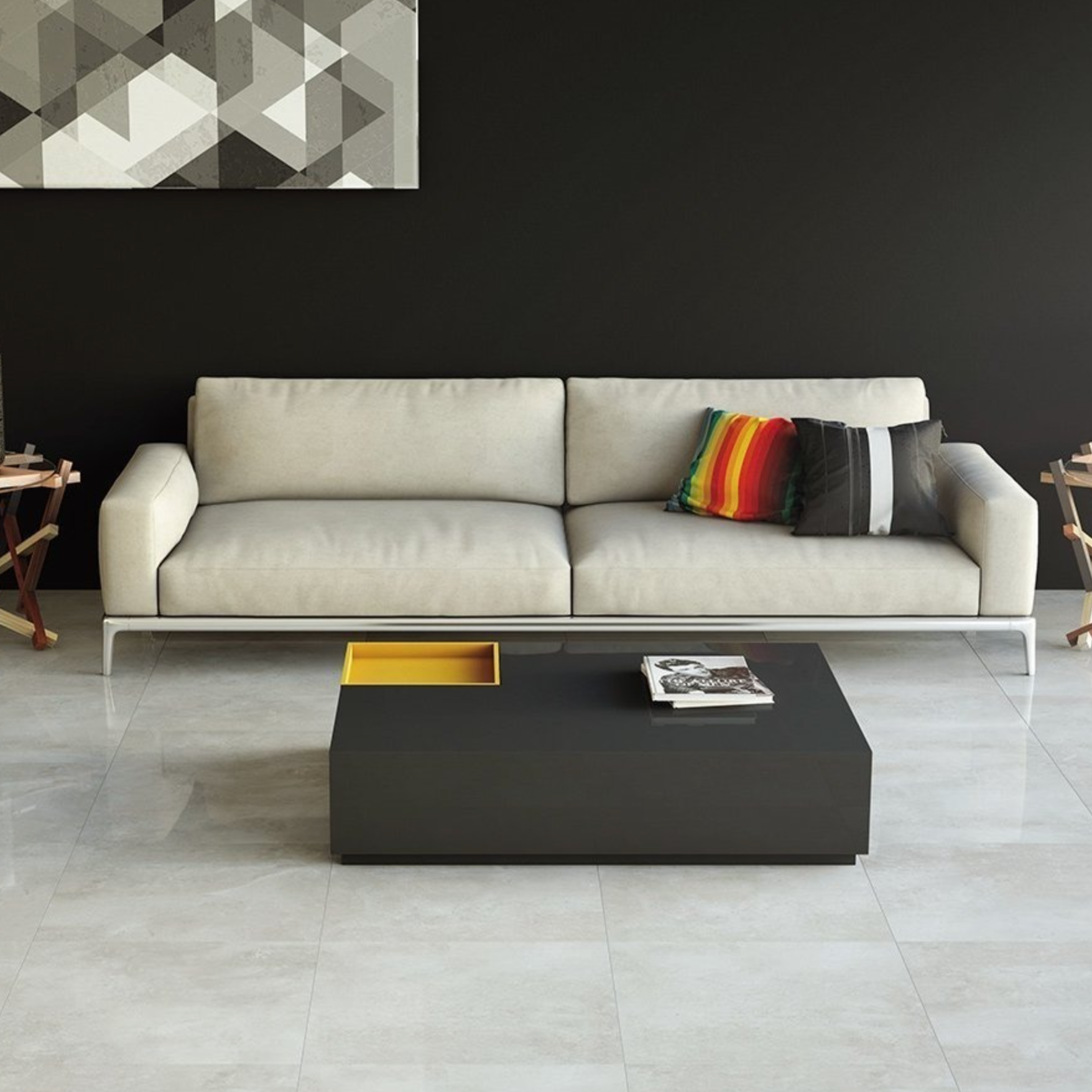 Porcelánico Elizabeth Concrete Plus Gris Pulido Rectificado 84x84