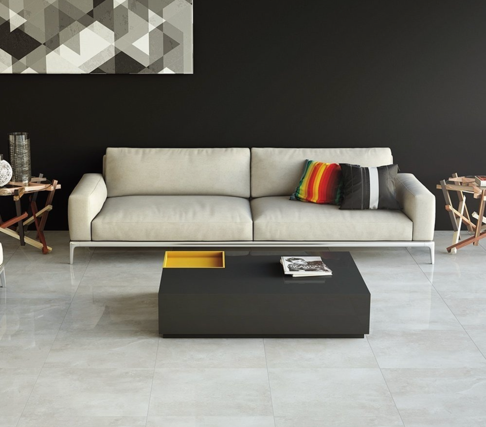 Porcelánico Elizabeth Concrete Plus Gris Pulido Rectificado 84x84