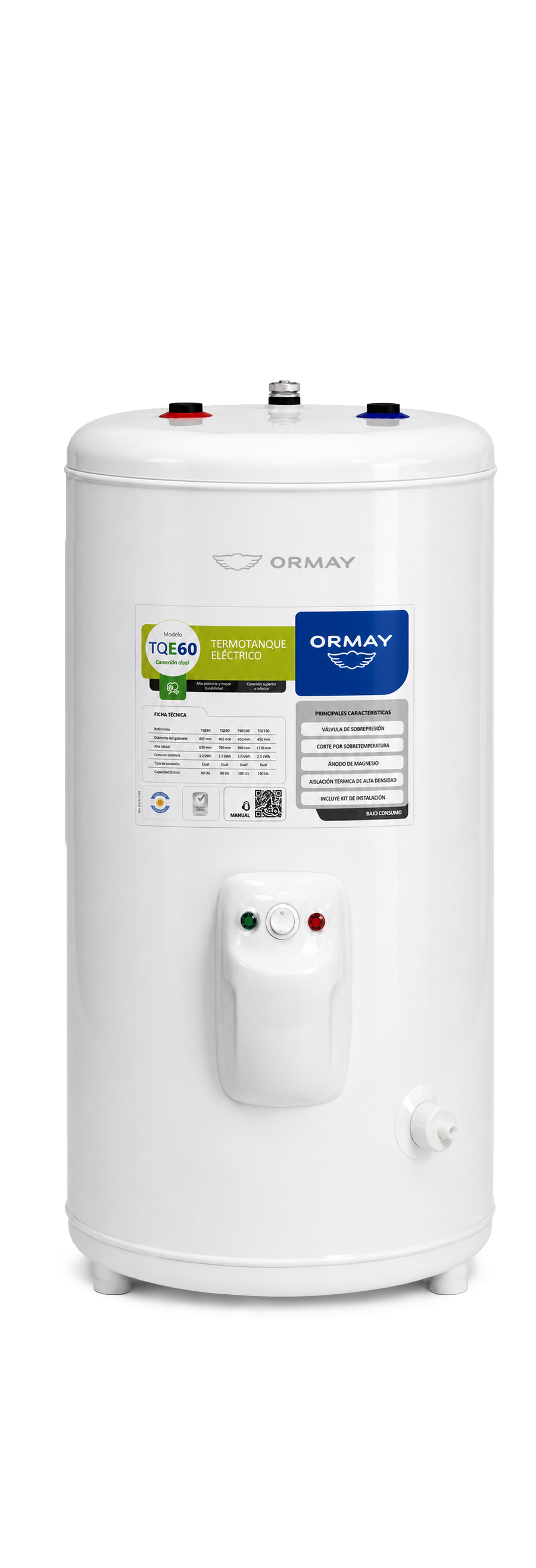 Termotanque Eléctrico Ormay TQE60 Dual 60 Litros