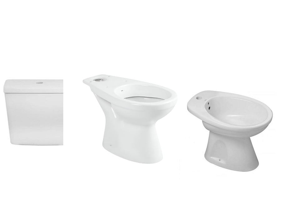 Combo Roca Capea Italiana: Inodoro Largo + Depósito + Bidé